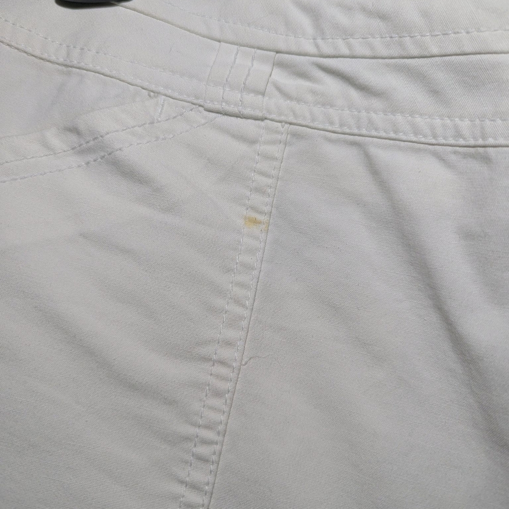 NWT Coldwater Creek White Capri Pants Embroidered Women Sz 6 Stretch Crop Cargo - Picture 9 of 13